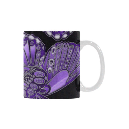 Purple Butterfly Pattern White Mug(11OZ)