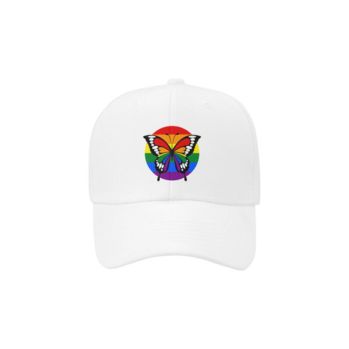 Dot Rainbow Flag Stripes Butterfly Silhouette Dad Cap