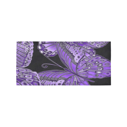 Purple Butterfly Pattern Area Rug 7'x3'3''