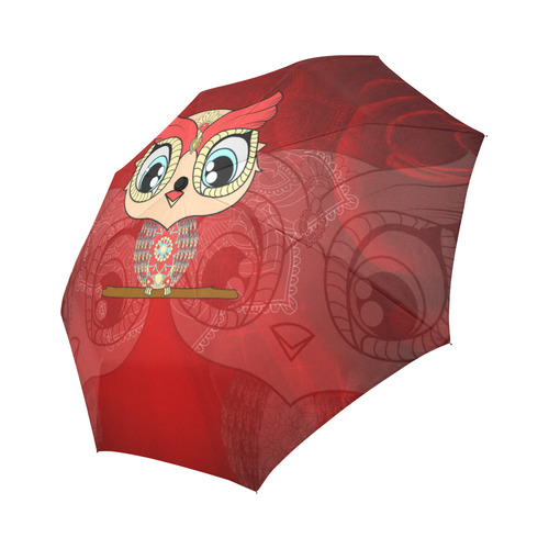 Cute owl, mandala design colorful Auto-Foldable Umbrella (Model U04)