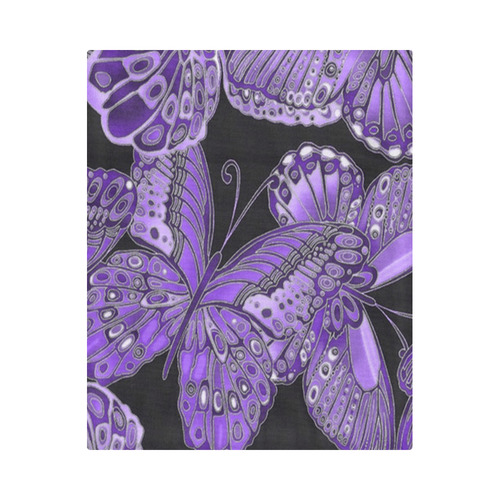 Purple Butterfly Pattern Duvet Cover 86"x70" ( All-over-print)