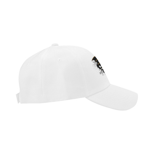 White skull with snakes and wings Dad Cap