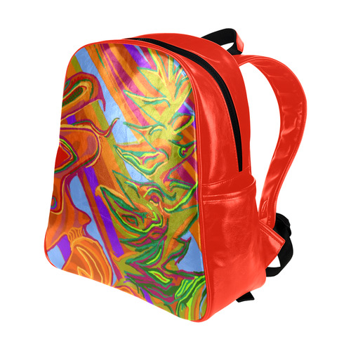 Shamanic Art 3 Tree Backpack Multi-Pockets Backpack (Model 1636)