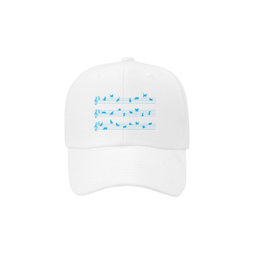 Music Notation Concept Cats Blue Dad Cap