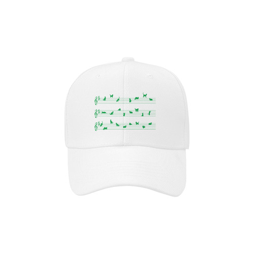 Music Notation Concept Cats Green Dad Cap