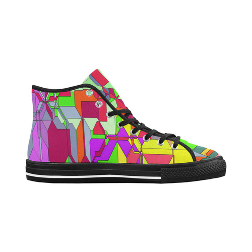 Retro Color Pop Geometric Fun 1 Vancouver H Men's Canvas Shoes (1013-1)