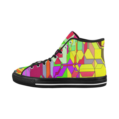 Retro Color Pop Geometric Fun 1 Vancouver H Men's Canvas Shoes/Large (1013-1)