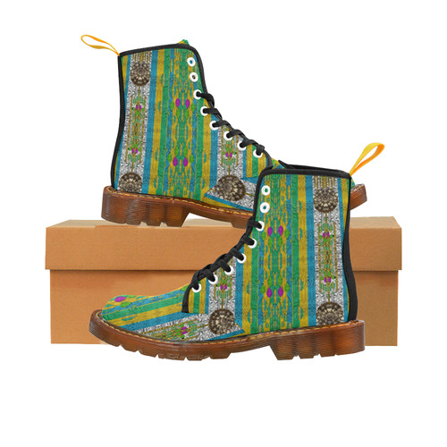 rainbows rain in the golden mangrove forest Martin Boots For Women Model 1203H