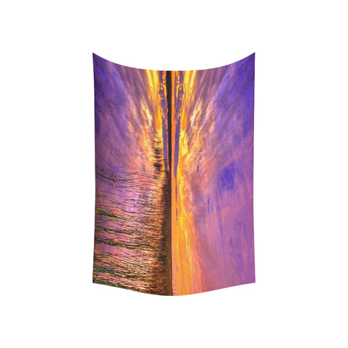 Wilderness Sunset Landscape Cotton Linen Wall Tapestry 60"x 40"