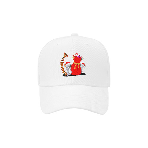 Funny, cute christmas mouse with gifts Dad Cap