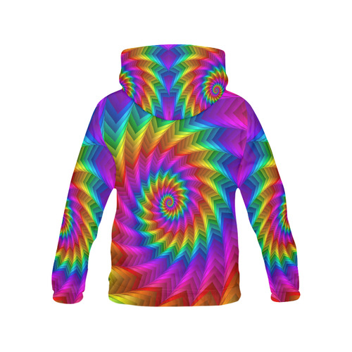 Psychdelic Rainbow Spiral All Over Print Hoodie for Men (USA Size) (Model H13)