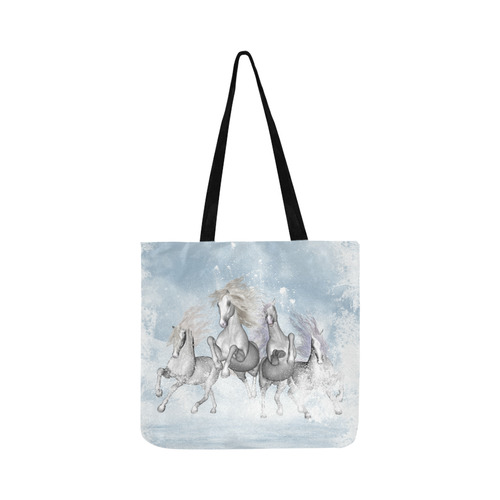 Awesome white wild horses Reusable Shopping Bag Model 1660 (Two sides)