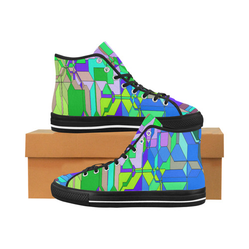 Retro Color Pop Geometric Fun 2 Vancouver H Men's Canvas Shoes (1013-1)