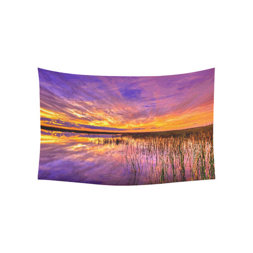 Wilderness Sunset Landscape Cotton Linen Wall Tapestry 60"x 40"