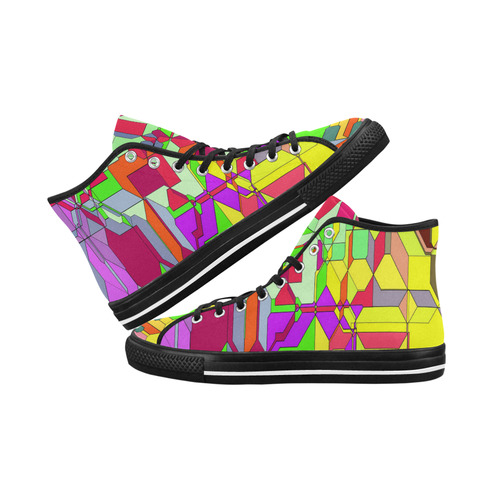 Retro Color Pop Geometric Fun 1 Vancouver H Men's Canvas Shoes/Large (1013-1)