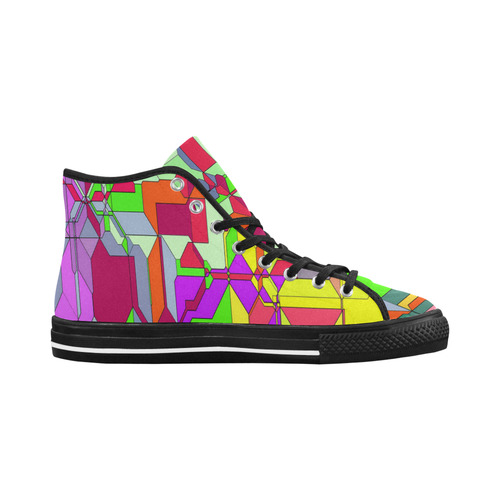 Retro Color Pop Geometric Fun 1 Vancouver H Men's Canvas Shoes/Large (1013-1)