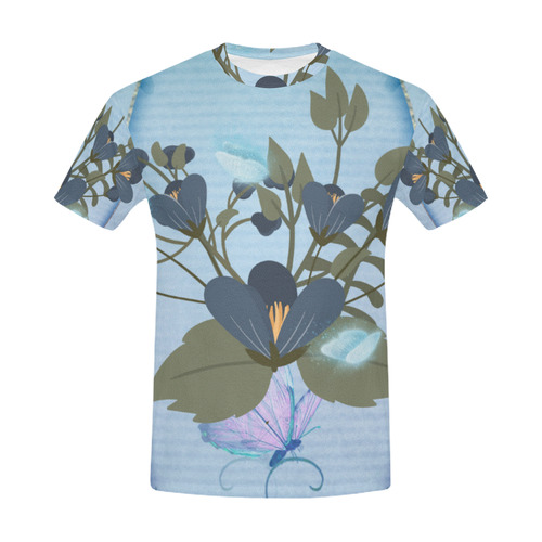 Floral design All Over Print T-Shirt for Men (USA Size) (Model T40)