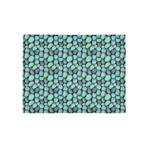 Blue and turquoise stones . Area Rug 5'3''x4'