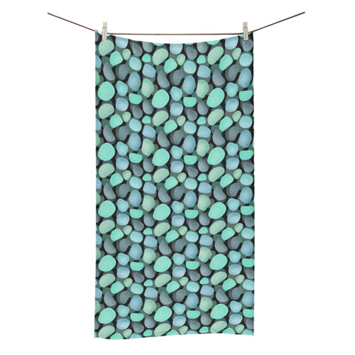 Blue and turquoise stones . Bath Towel 30"x56"