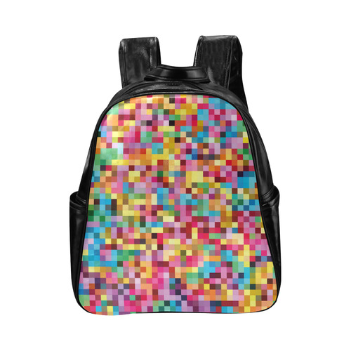 Mosaic Pattern 2 Multi-Pockets Backpack (Model 1636)