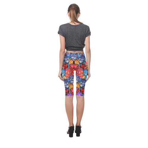 Sugar Skulls - Calaveras Hestia Cropped Leggings (Model L03)