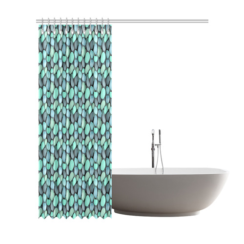 Blue and turquoise stones . Shower Curtain 72"x84"