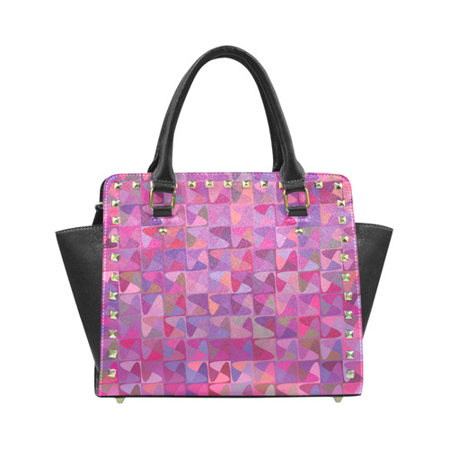 Mosaic Pattern 7 Rivet Shoulder Handbag (Model 1645)