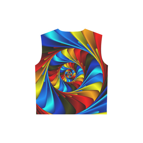 Psychedelic Rainbow Spiral All Over Print Sleeveless Hoodie for Women (Model H15)