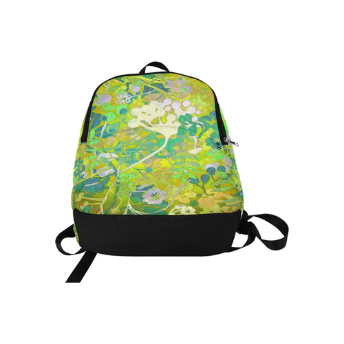 Wacky Retro Floral Abstract in Green Fabric Backpack for Adult (Model 1659)