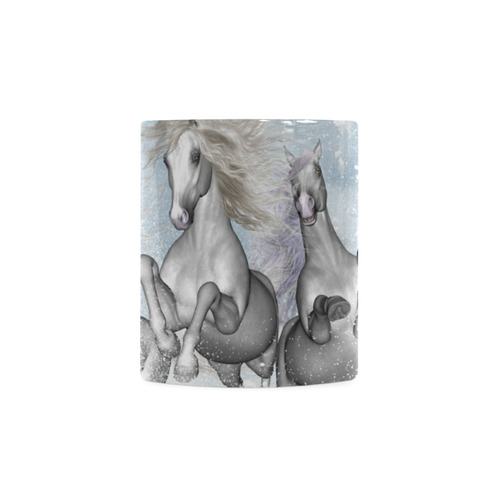 Awesome white wild horses White Mug(11OZ)