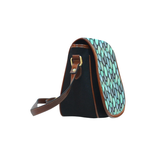 Blue and turquoise stones . Saddle Bag/Small (Model 1649)(Flap Customization)