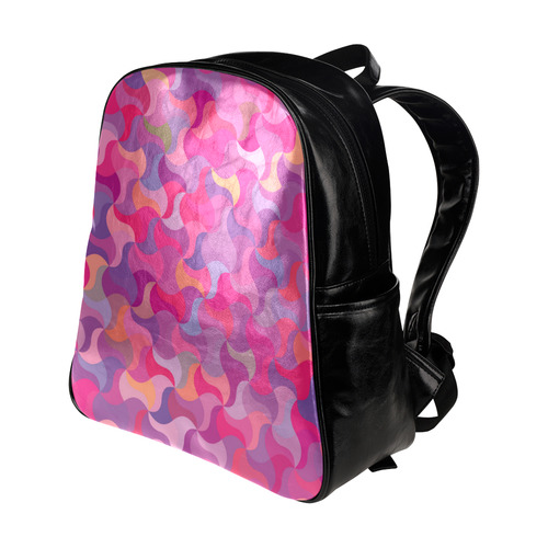 Mosaic Pattern 4 Multi-Pockets Backpack (Model 1636)