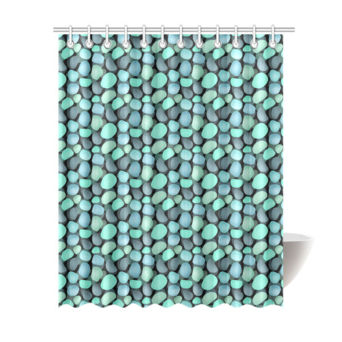 Blue and turquoise stones . Shower Curtain 69"x84"
