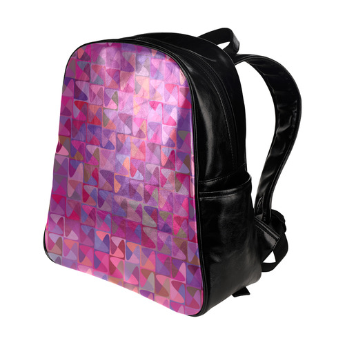 Mosaic Pattern 7 Multi-Pockets Backpack (Model 1636)