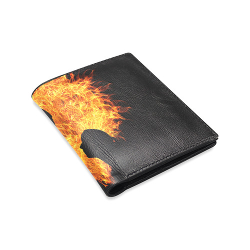 Sunset Silhouette Couple Men's Leather Wallet (Model 1612)