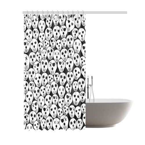 Silly Skull Halloween Design Shower Curtain 69"x84"