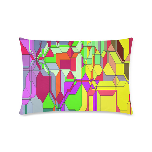 Retro Color Pop Geometric Fun 1 Custom Zippered Pillow Case 16"x24"(Twin Sides)