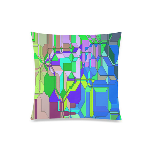 Retro Color Pop Geometric Fun 2 Custom Zippered Pillow Case 20"x20"(Twin Sides)