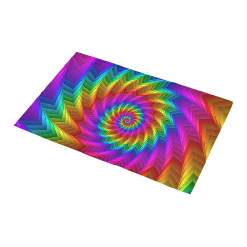 Psychedelic Rainbow Spiral Bath Mat Bath Rug 16''x 28''