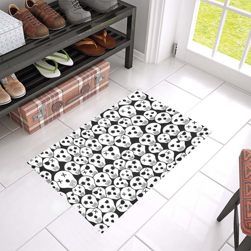 Silly Skull Halloween Design Azalea Doormat 24" x 16" (Sponge Material)