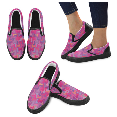 Mosaic Pattern 4 Women's Slip-on Canvas Shoes (Model 019)