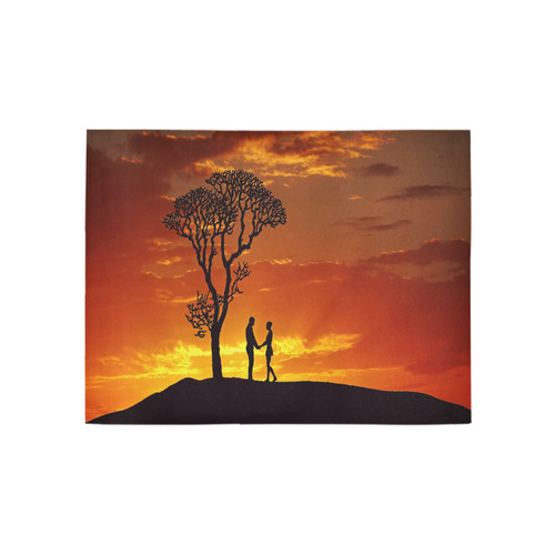 Lovers Sunset Silhouette Area Rug 5'3''x4'