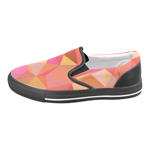 Mosaic Pattern 3 Women's Slip-on Canvas Shoes/Large Size (Model 019)