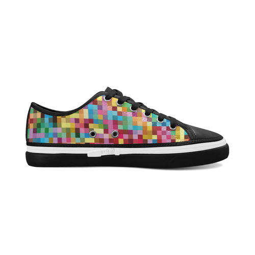 Mosaic Pattern 2 Women's Canvas Zipper Shoes/Large Size (Model 001)