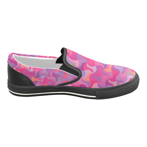 Mosaic Pattern 4 Women's Slip-on Canvas Shoes/Large Size (Model 019)