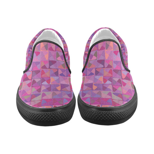 Mosaic Pattern 7 Women's Slip-on Canvas Shoes/Large Size (Model 019)