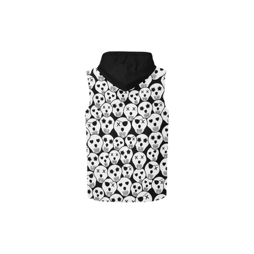 Silly Skull Halloween Design All Over Print Sleeveless Zip Up Hoodie for Kid (Model H16)