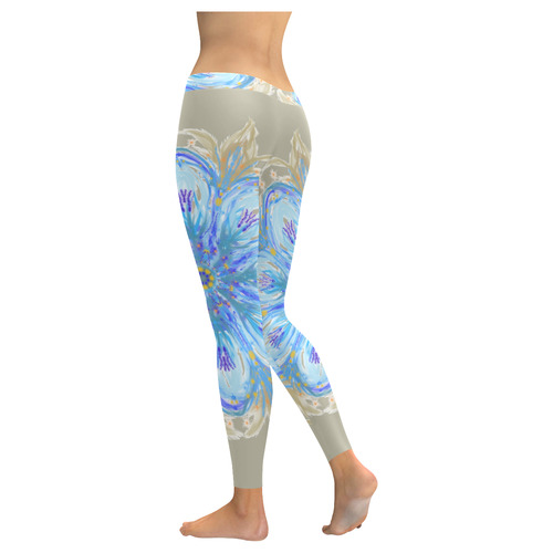 flower 4 Women's Low Rise Leggings (Invisible Stitch) (Model L05)