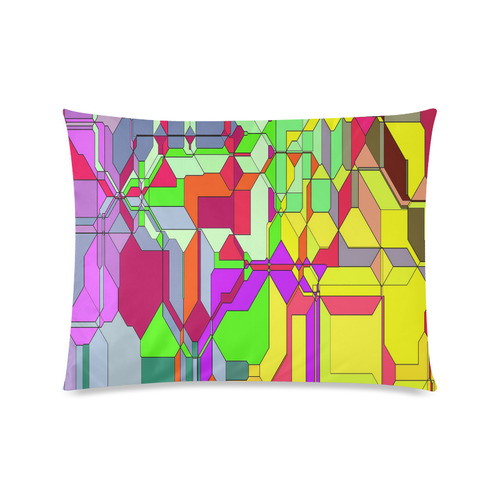 Retro Color Pop Geometric Fun 1 Custom Zippered Pillow Case 20"x26"(Twin Sides)