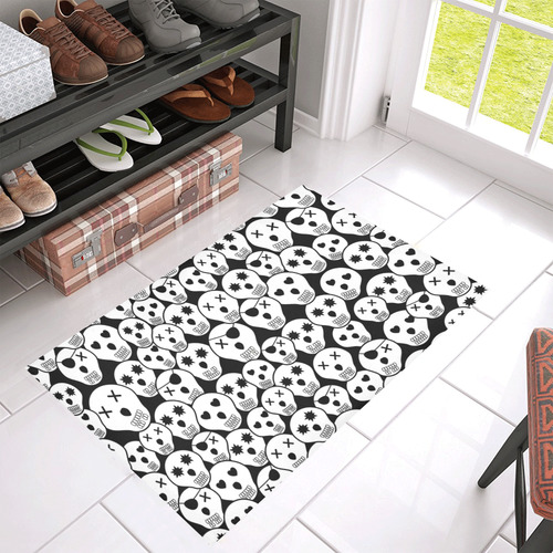 Silly Skull Halloween Design Azalea Doormat 30" x 18" (Sponge Material)